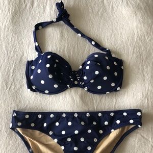 J. CREW VINTAGE TWO-PIECE SWIMSUIT/BIKINI 38D/XL.